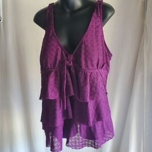 Woman's purple 2 piece bathing suit  size 3x.